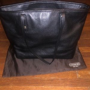 Black leather Coach bag